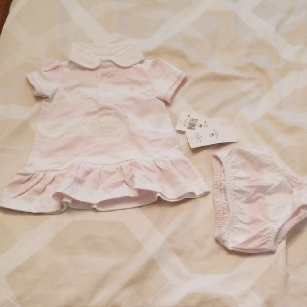 NWT Ralph Lauren pink baby girl dress 3M